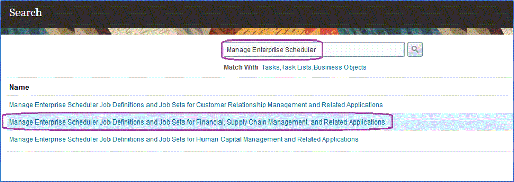 Image shows the Search page.