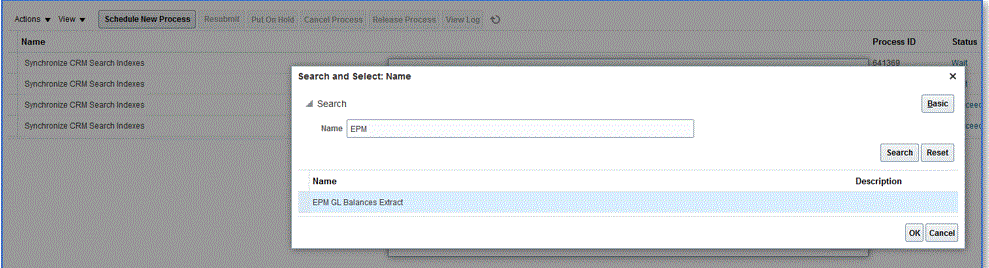 Image shows Search and Select Name page