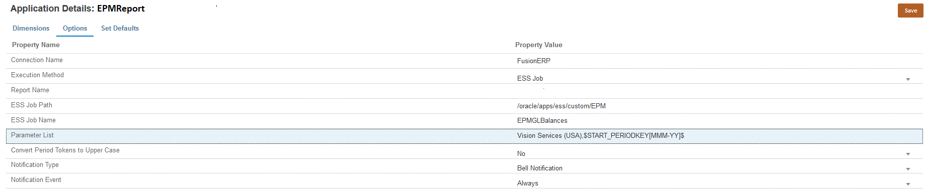 Image shows Application Details page.