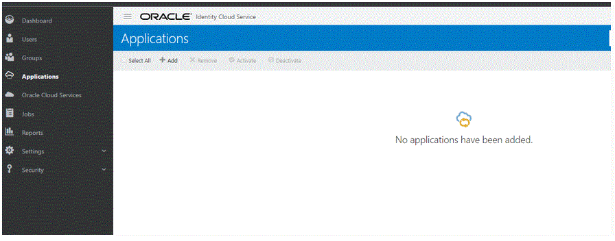 Image shows the Applications page