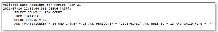 Image shows checking the mapping results for missing mappings.