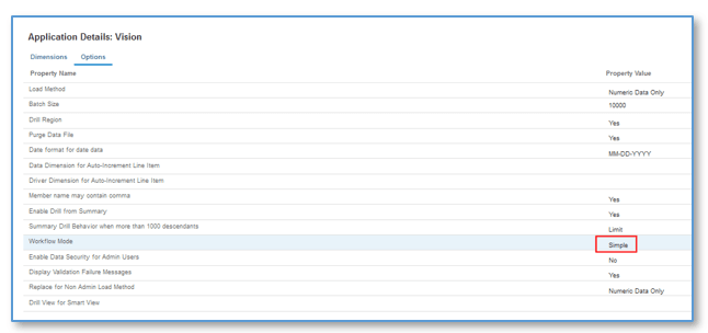 Image shows the Simple Workflow mode option.