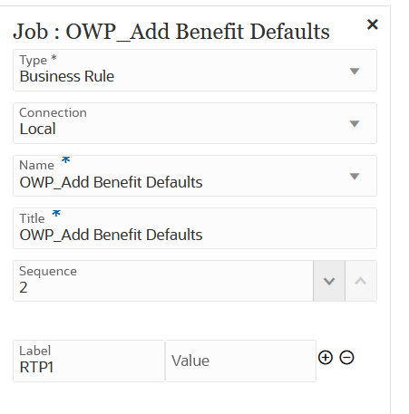 Image shows Business Rule option fields.