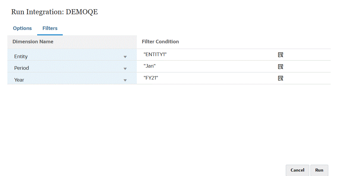 Image shows the Filters page.