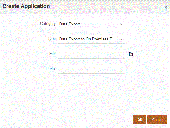 Image shows Create Application page.