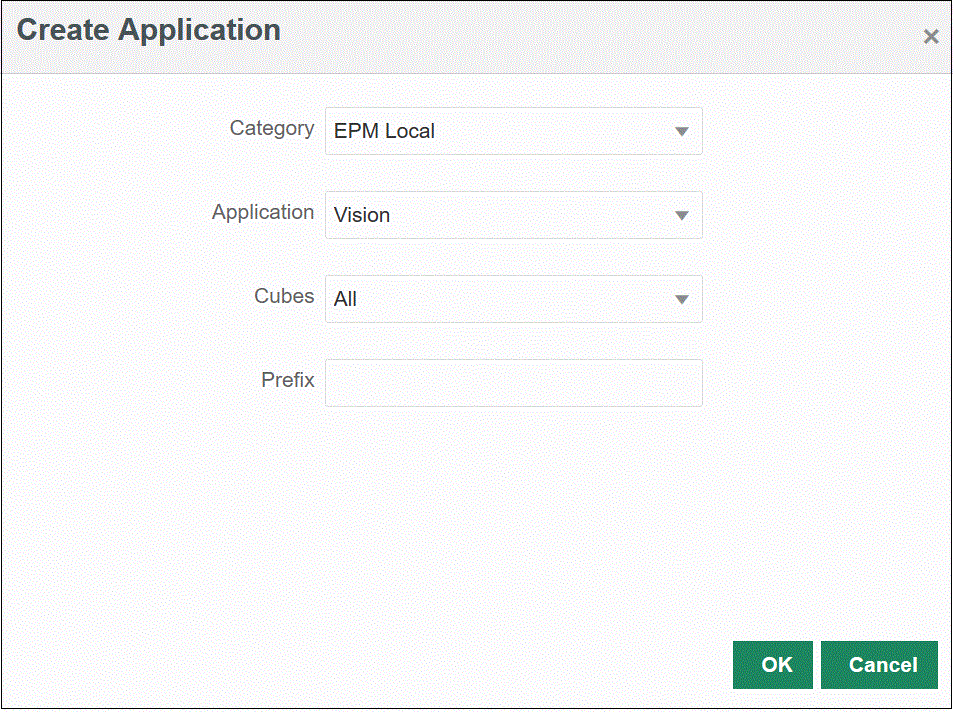 Image shows the Create Applications page.