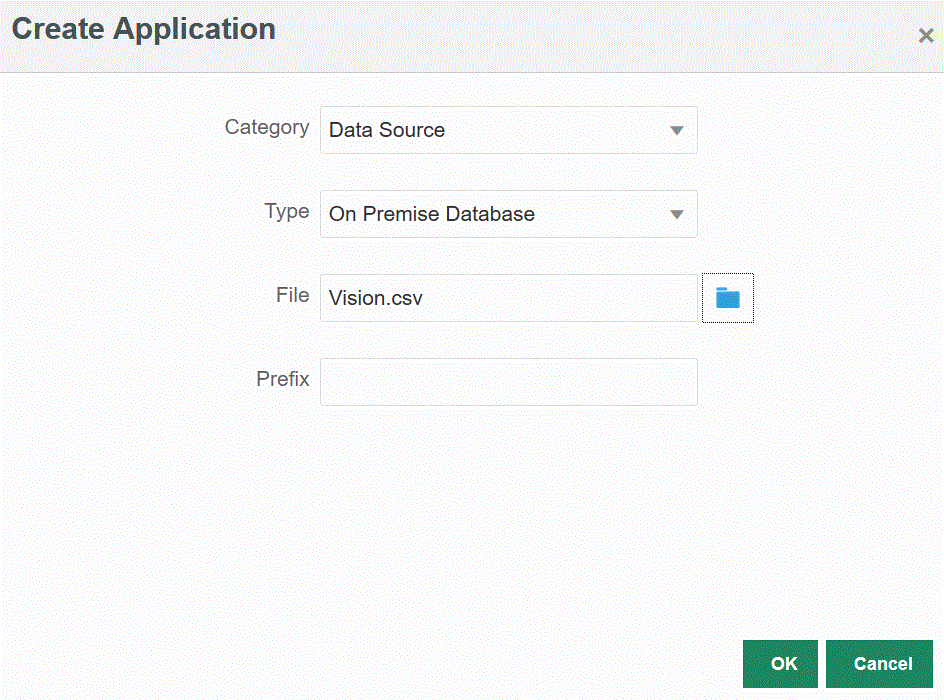 Image shows the Create Applications page.