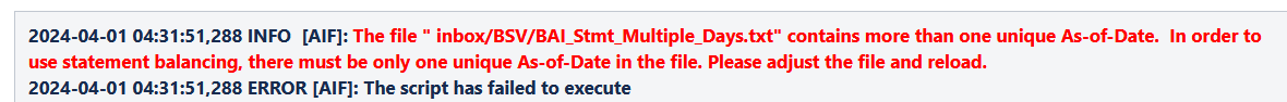 Image shows when multiple As-Of-Dates are present in the BAI file