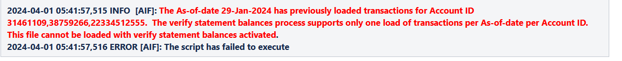 Image shows when the As-Of-Dates does not match with any available period end date.