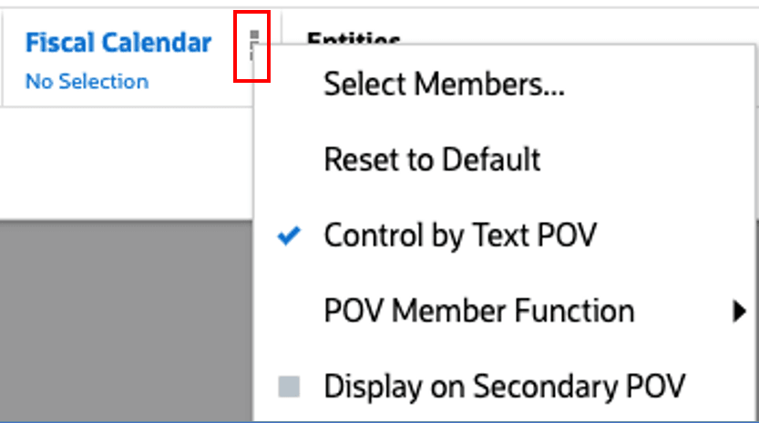 Fiscal calender display setting