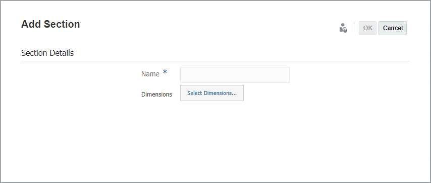 Add section dialog is displayed