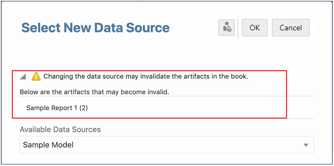 list of artifacts that are affected by data source change