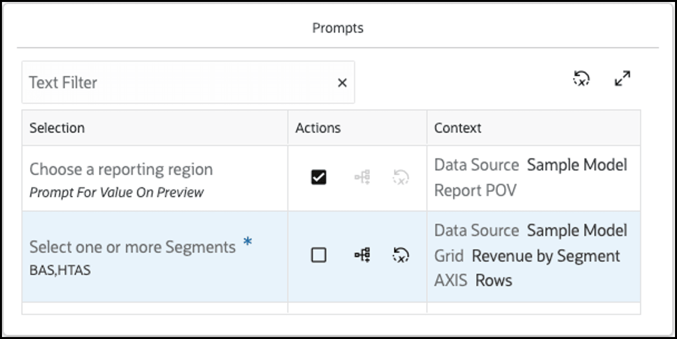 Prompts Section in Properties Panel