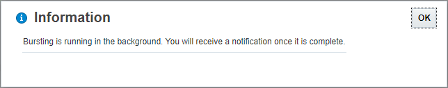 bursting execution dialog