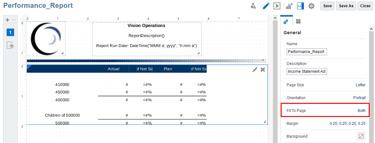 fit to page options