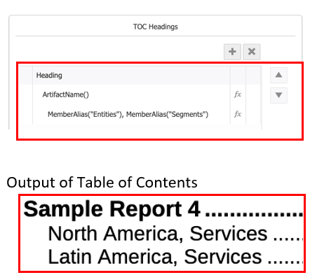 Displaying the report name first, followed by POV members.