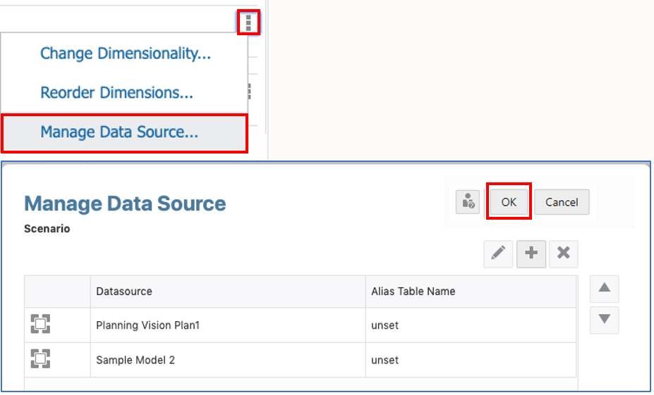 manage data source dialog