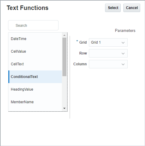 text function dialog