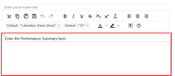 placeholder text in the note template