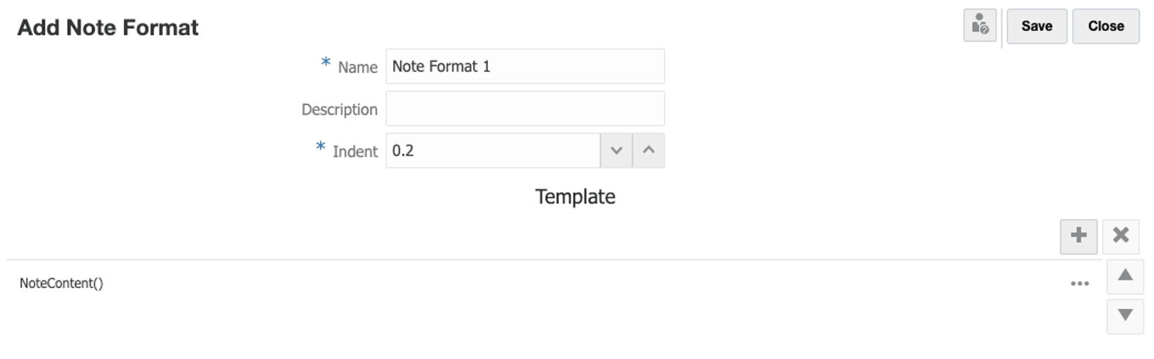 Add Note Format information