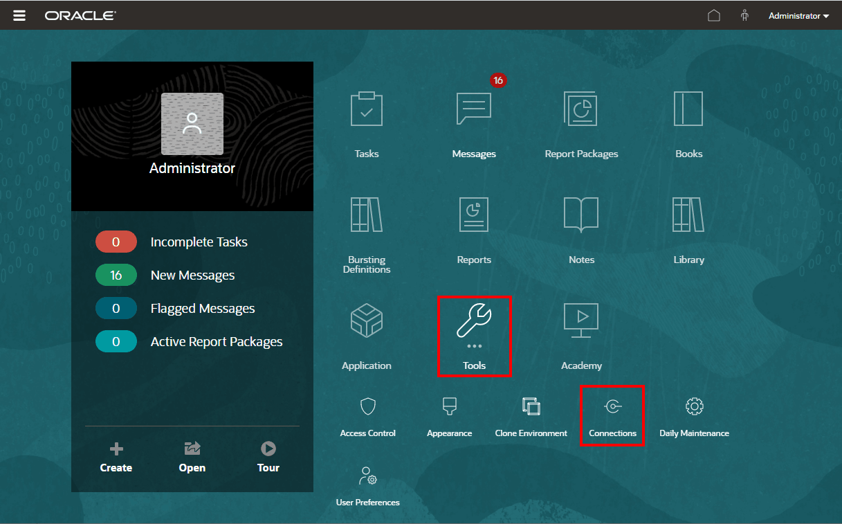 From Home Page > Tools > Connections From Home Page > Tools > Connections