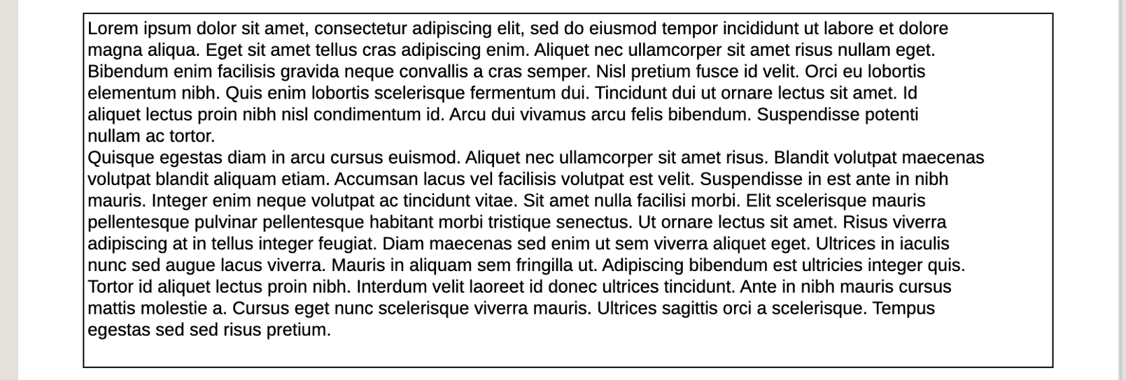 Example Text Box - Report View