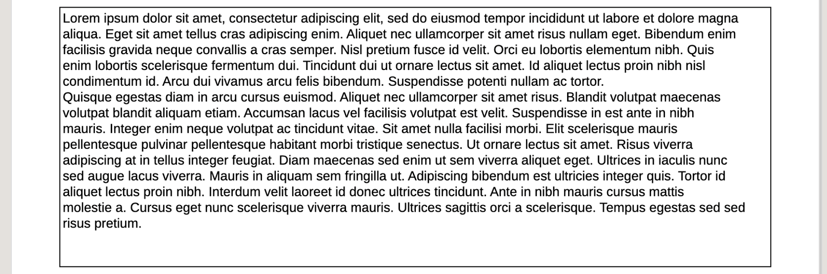 Example Text Box - Report View - Medium