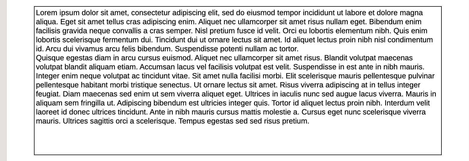 Example Text Box - Report View - Small