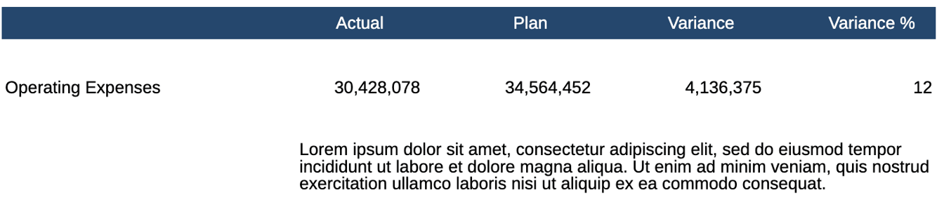 report view - small