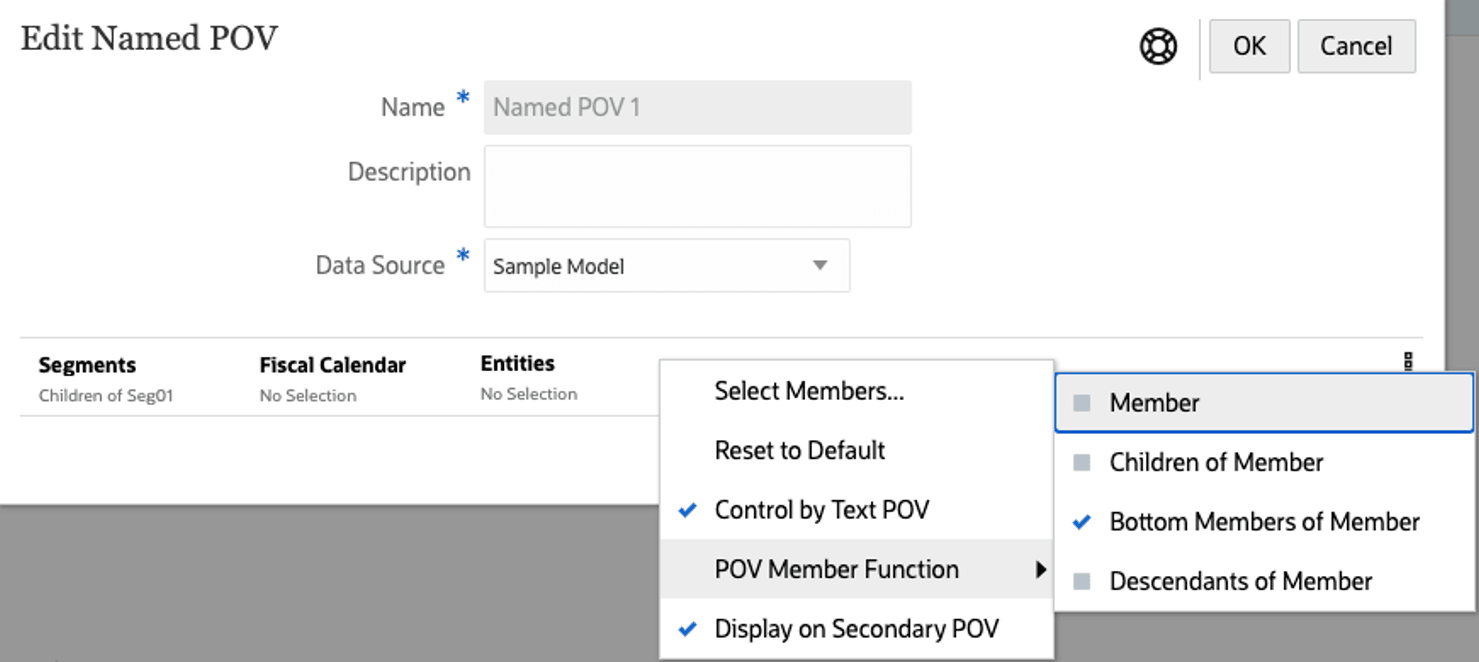 secondary pov options