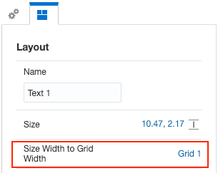 Screenshot shows the text box which is not automatically sized to fit the width of the report page.