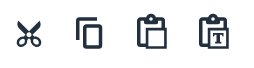 cut, copy, paste, paste as text