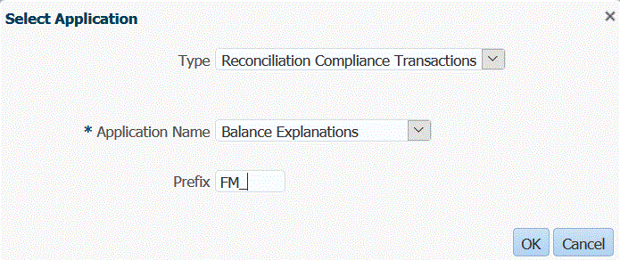 Image shows Select Application page.