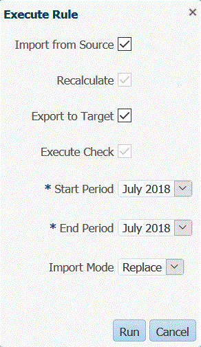 Image shows the Execute page.