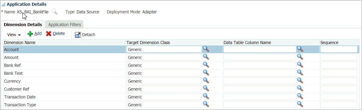 Image shows Dimension Details tab