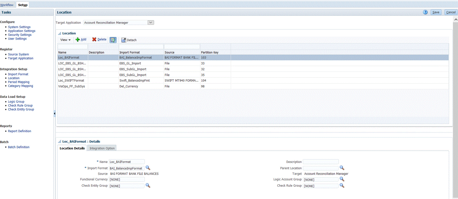 Image shows the Location page.