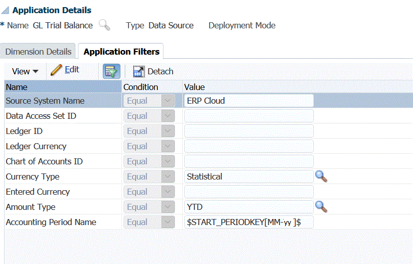 Image shows the Application Filters page.