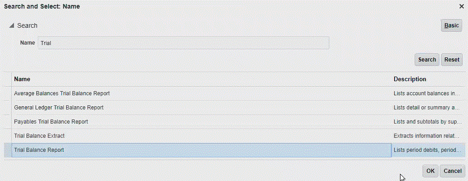 Image shows the Search and Select page