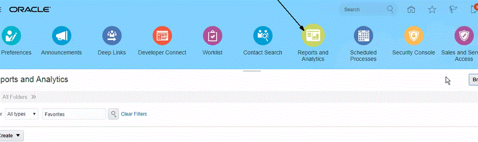Image shows selecting the Reports and Analytics option