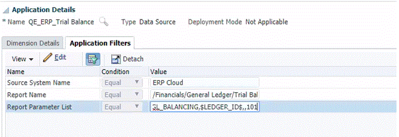 Image shows Application Filters screen.
