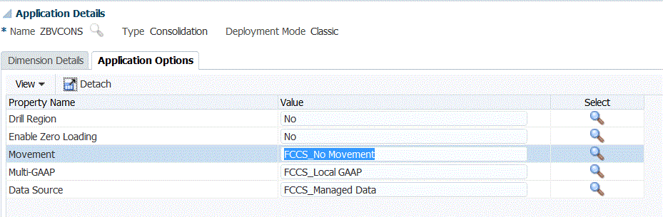 Image shows Application Options tab