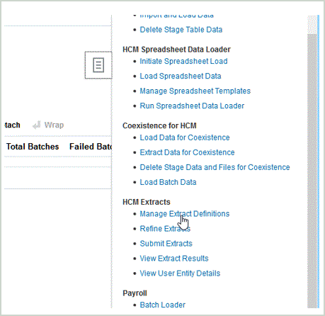 Image shows the Tasks menu.