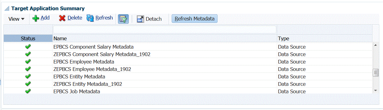 Images shows target application summary section.