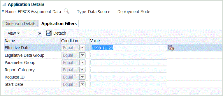Image shows the Application Filters tab.