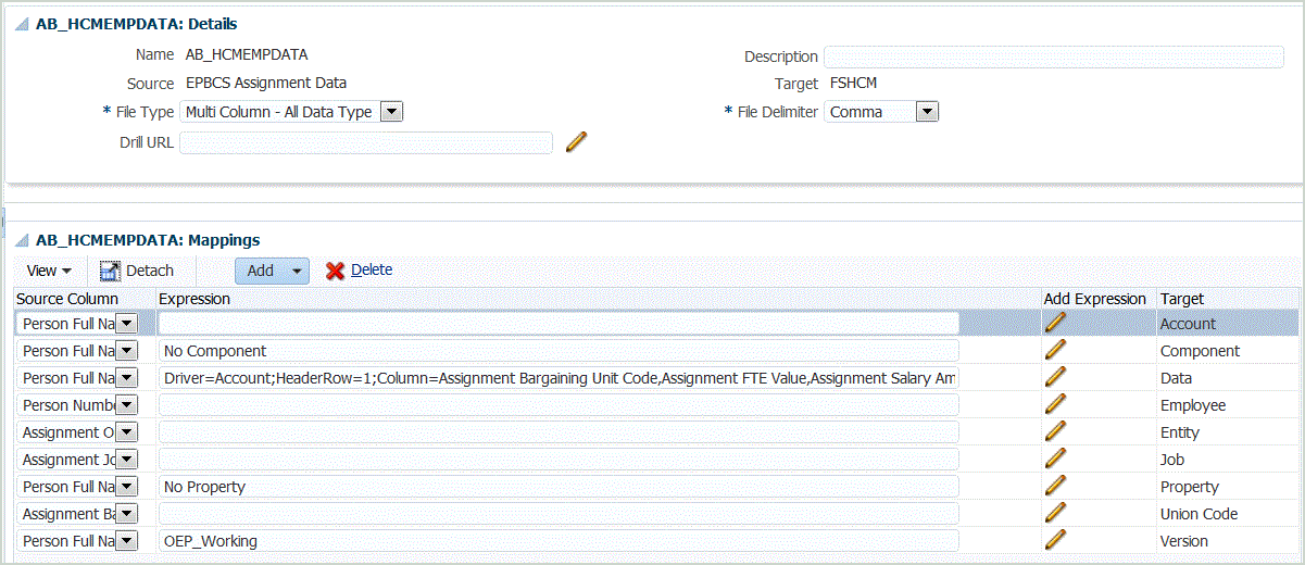 Image shows Import Format screen