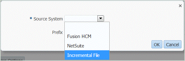Image shows Source System screen in the Target Application