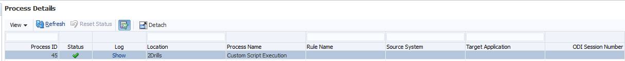 Image shows the Process Details page.