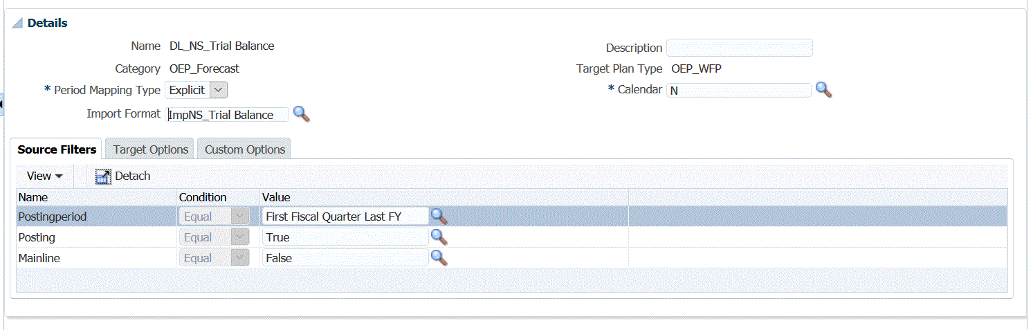 Image shows the Data Load Rule screen.