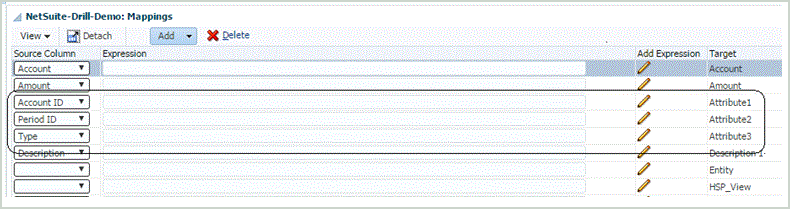 Image shows Mapping section on the Import Format Screen.