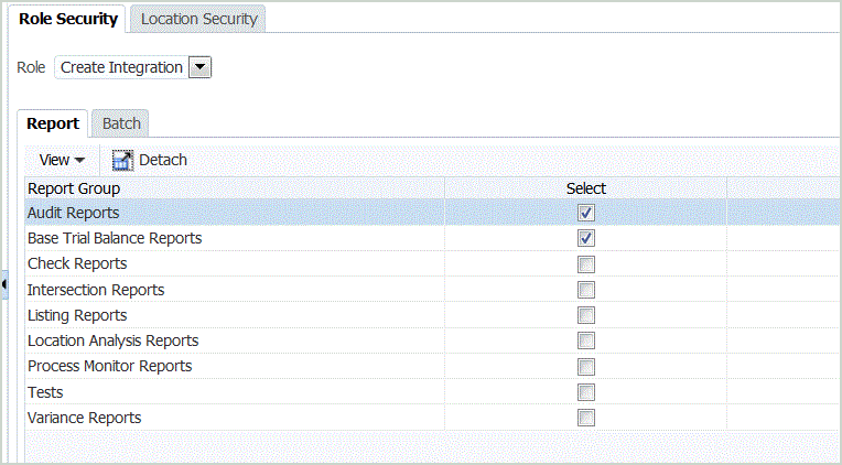 Image shows the Report tab